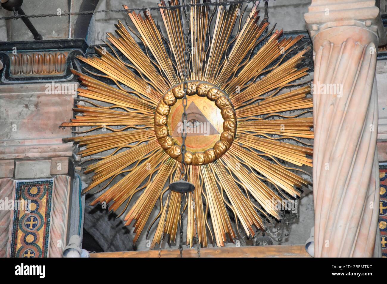 Eye of Providence in the church of the Holy sepulcher in Jerusalem , Israel  Stock Photo - Alamy