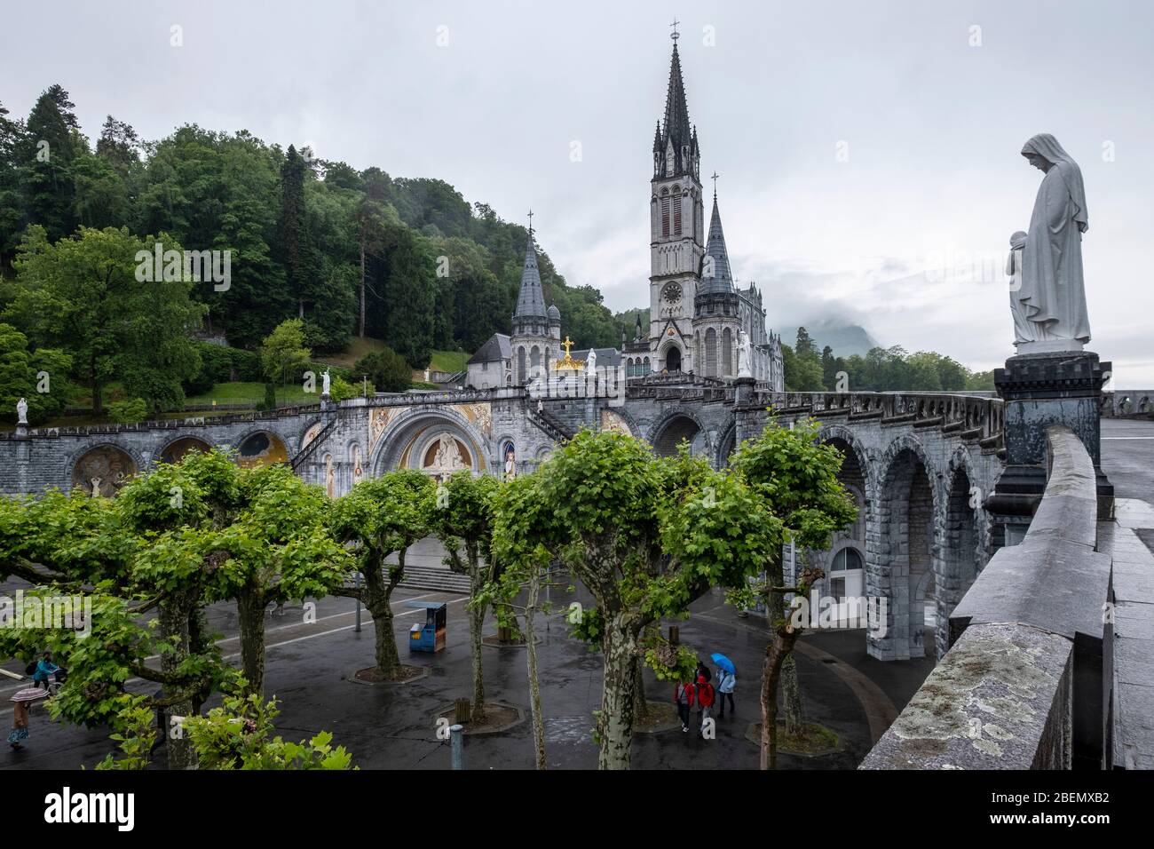 Basilica of Our Lady of the Rosary in Lourdes, France, Europe Stock ...