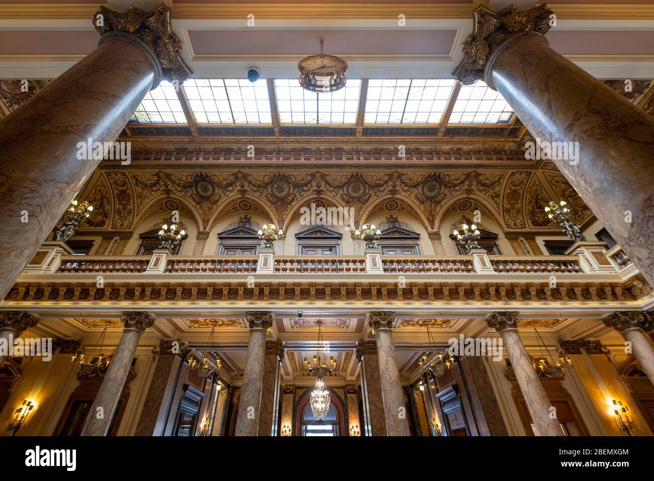 The main hall in the interior of the Monte Carlo Casino, Monaco, Europe Stock Photo