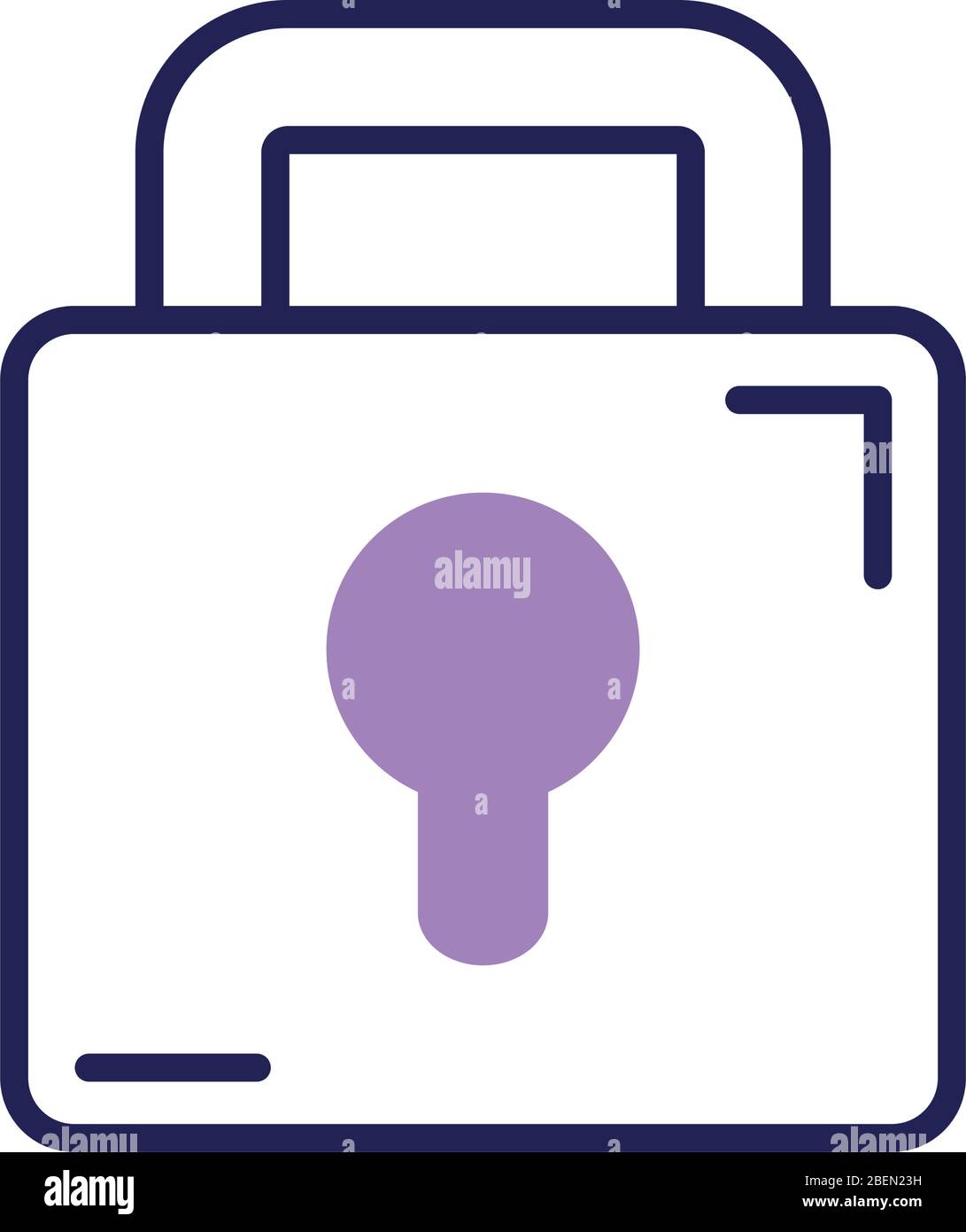 security padlock icon over white background, line color style, vector ...