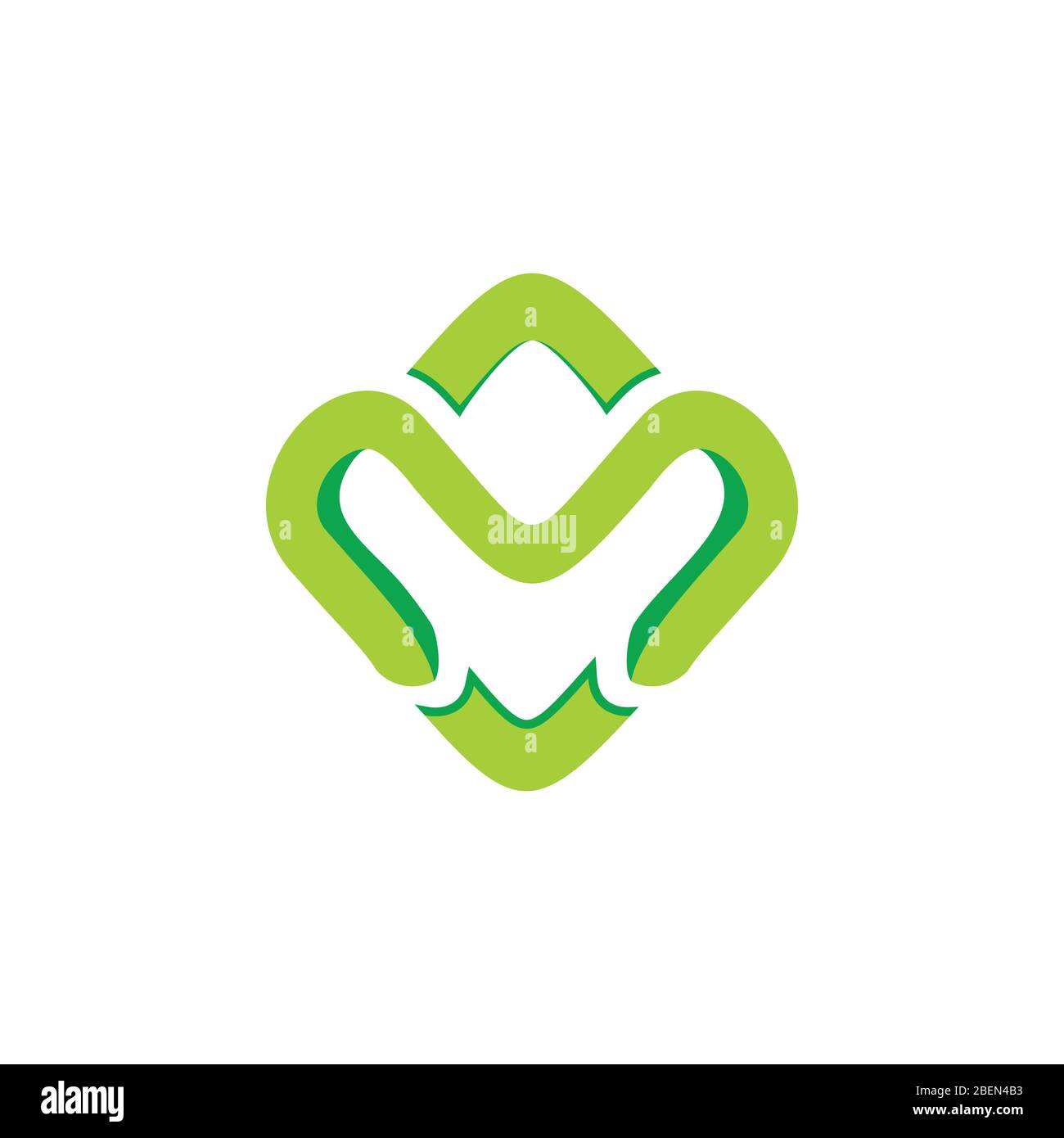letter m simple 3d curves arrow logo vector Stock Vector