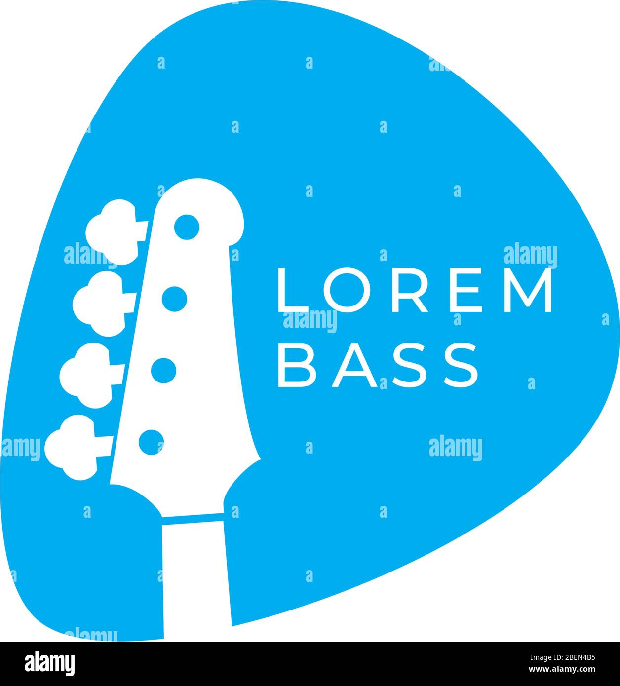 logo design about bass guitar player concept with bass illustration in vector Stock Vector