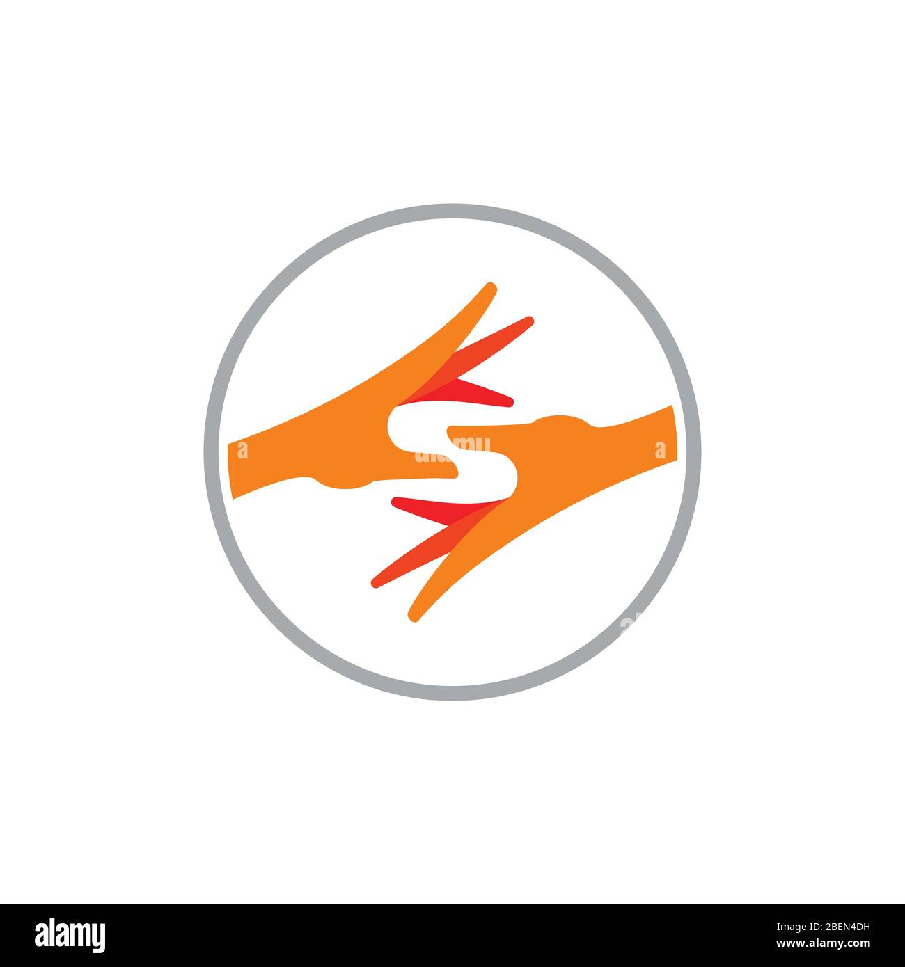 letter s helping hand 3d symbol logo vector Stock Vector
