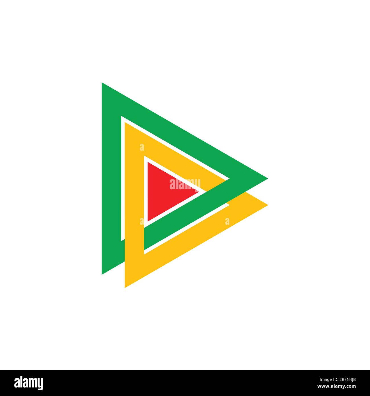 letter dd linked triangle colorful logo vector Stock Vector