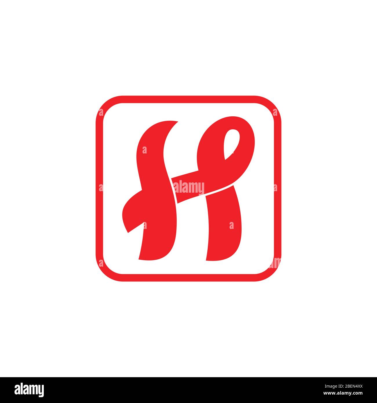 abstract letters h linked curves design logo Stock Vector