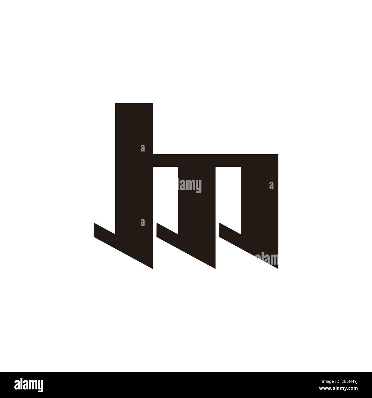 abstract letter bm simple geometric logo vector Stock Vector Image ...