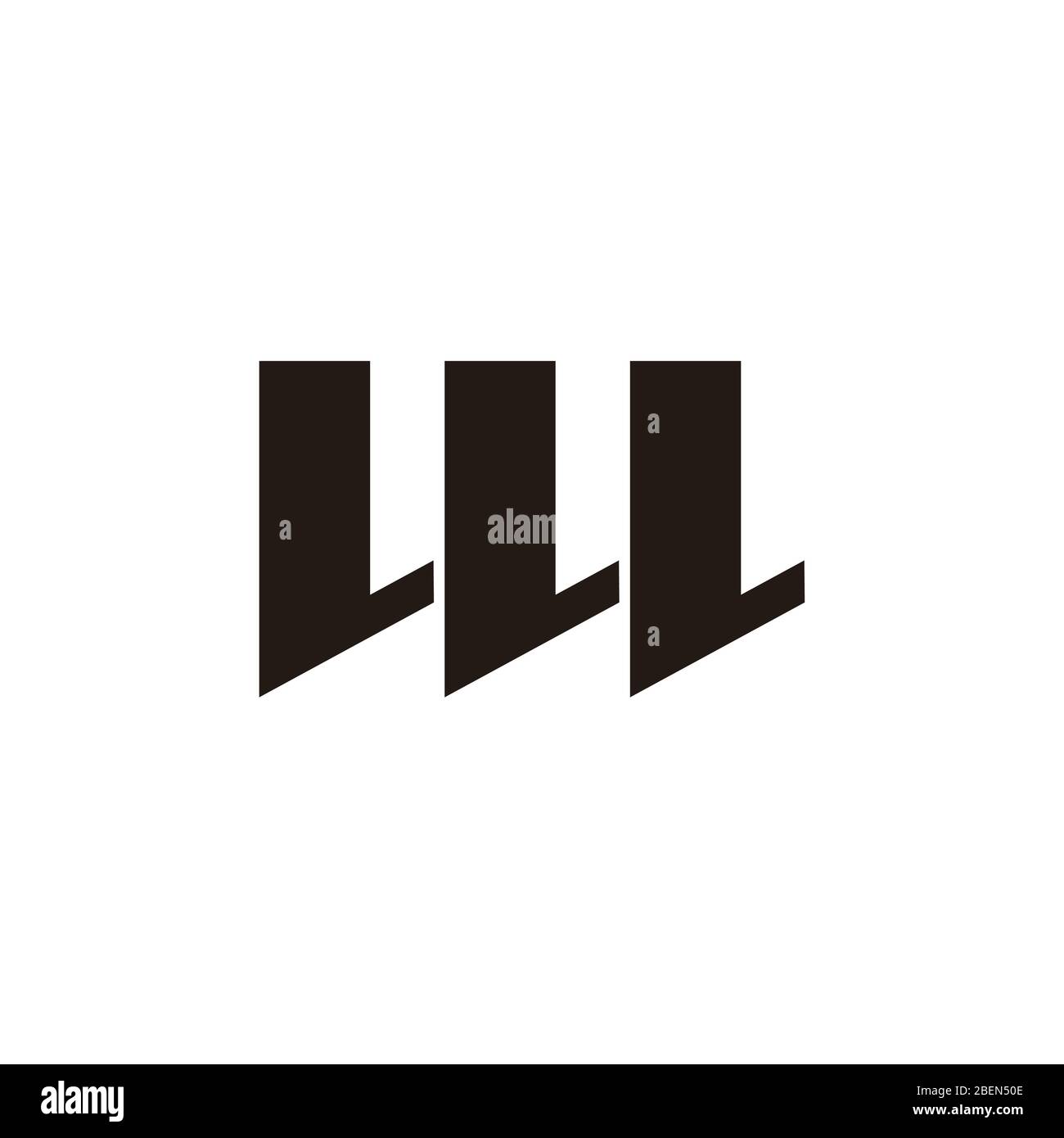 letter wl abstract simple geometric symbol logo vector Stock Vector