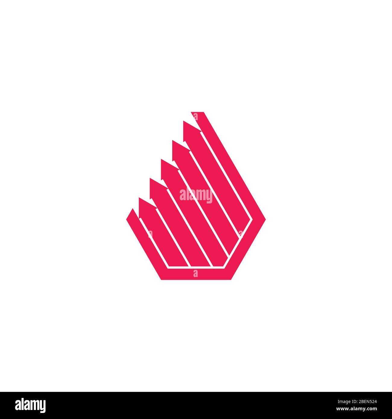 hexagonal arrow up geometric chart symbol logo vector Stock Vector