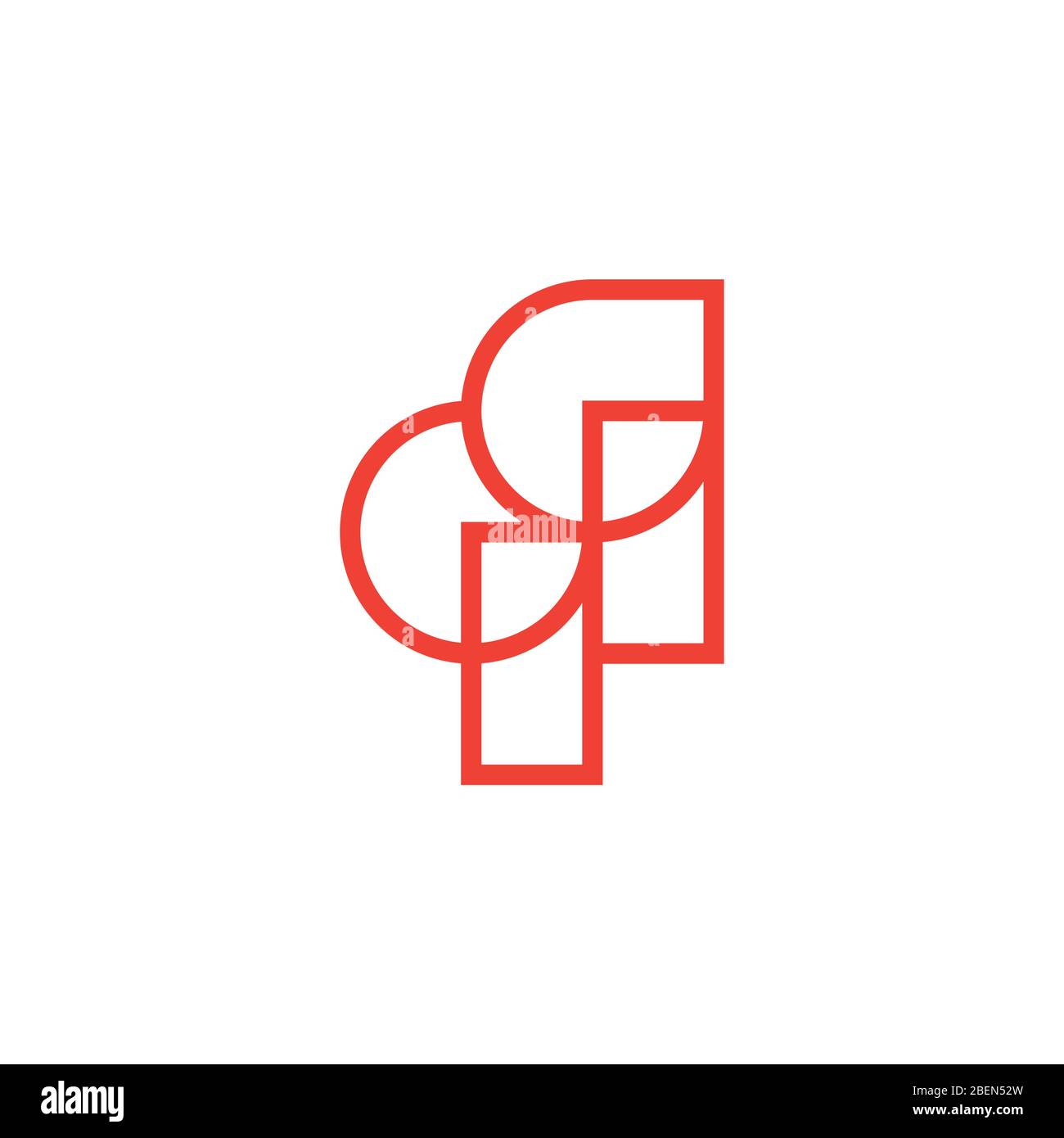 letter qq simple geometric linear abstract logo vector Stock Vector