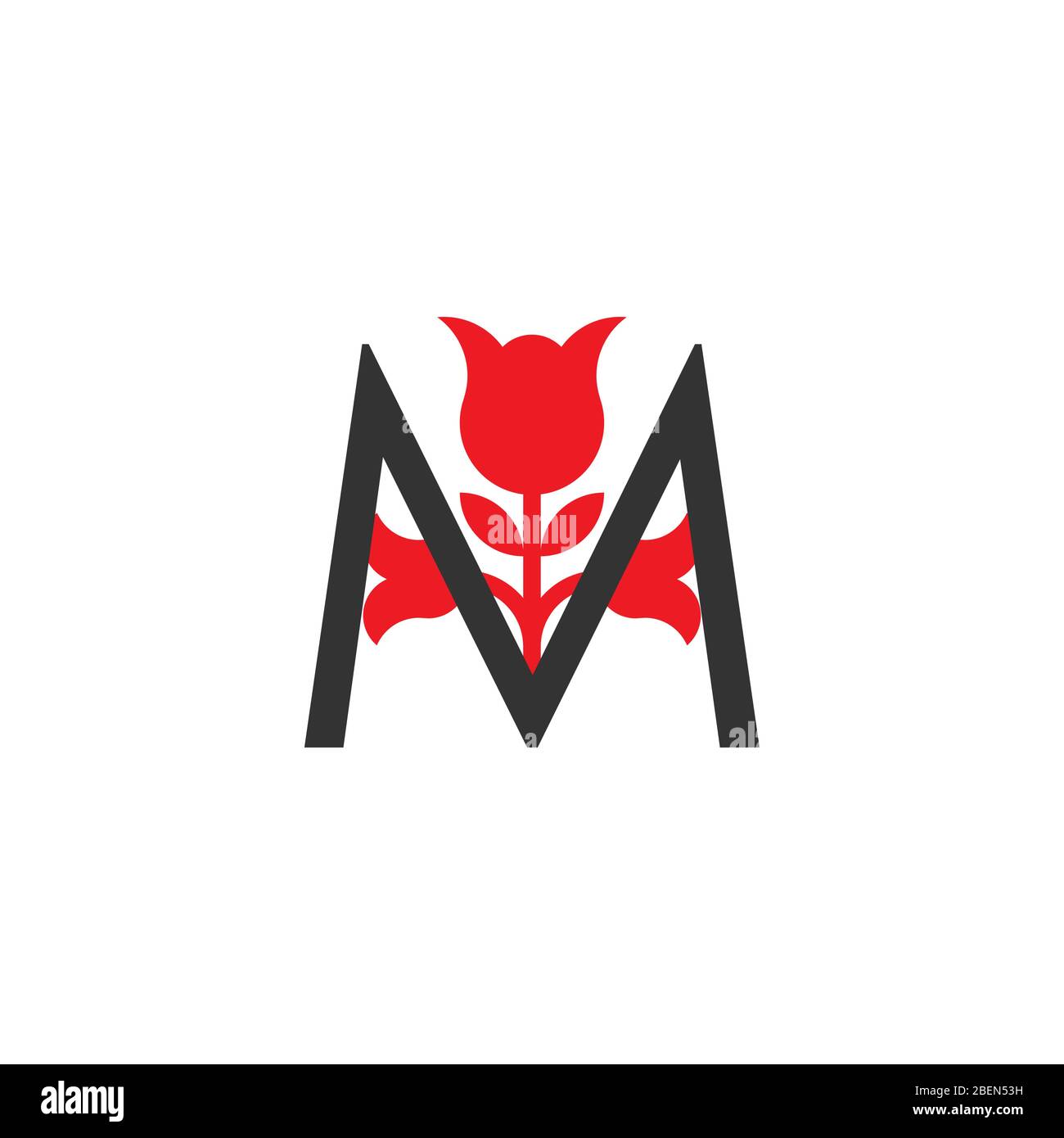 letter m colorful flower elegant logo vector Stock Vector