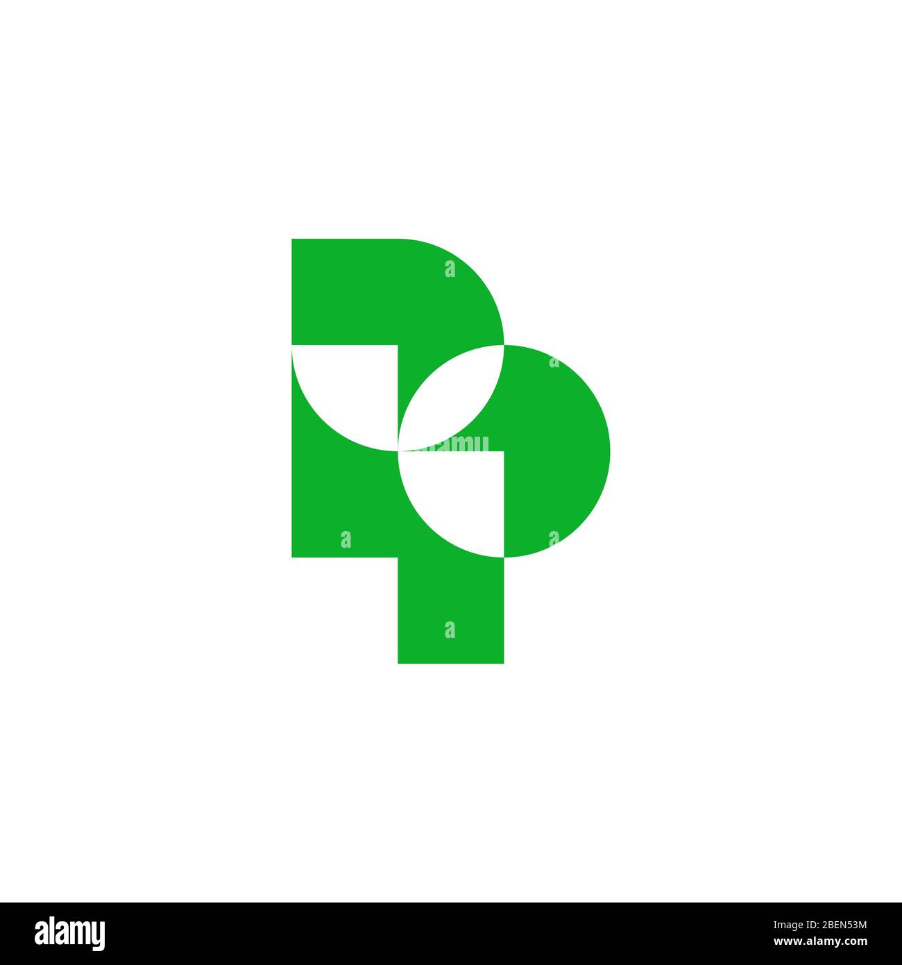 letter pp simple geometric green leaf logo vector Stock Vector Image ...
