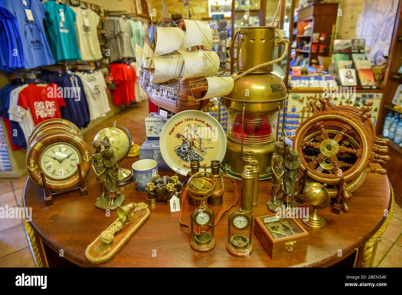 Art crafts in a Gift shop at Cape Point, Cape Town, South Africa Stock