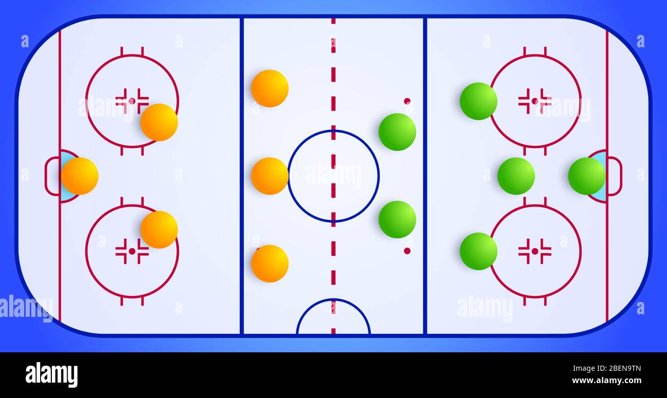 Ice Hockey Sport Field With A Tactical Scheme Of The Arrangement Of Players Of Two Teams On The Playground Plan Of A Game Diagram For A Fantasy Leagu Stock Vector Image