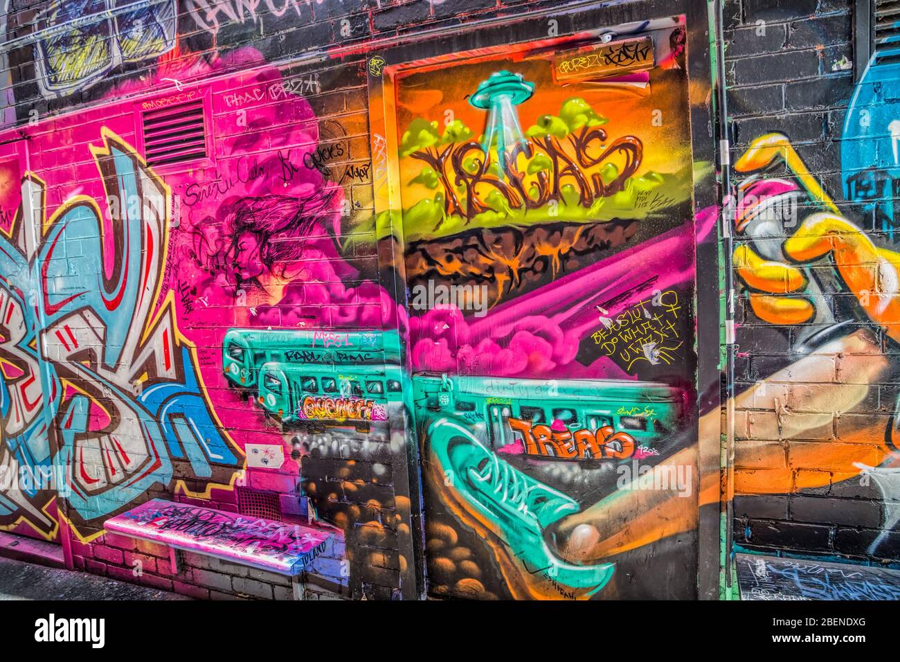 Melbourne graffiti detail Stock Photo - Alamy