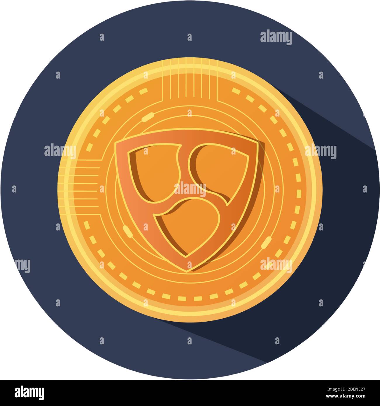 rim cryptocoin icon over white background, block detailed style, vector ...
