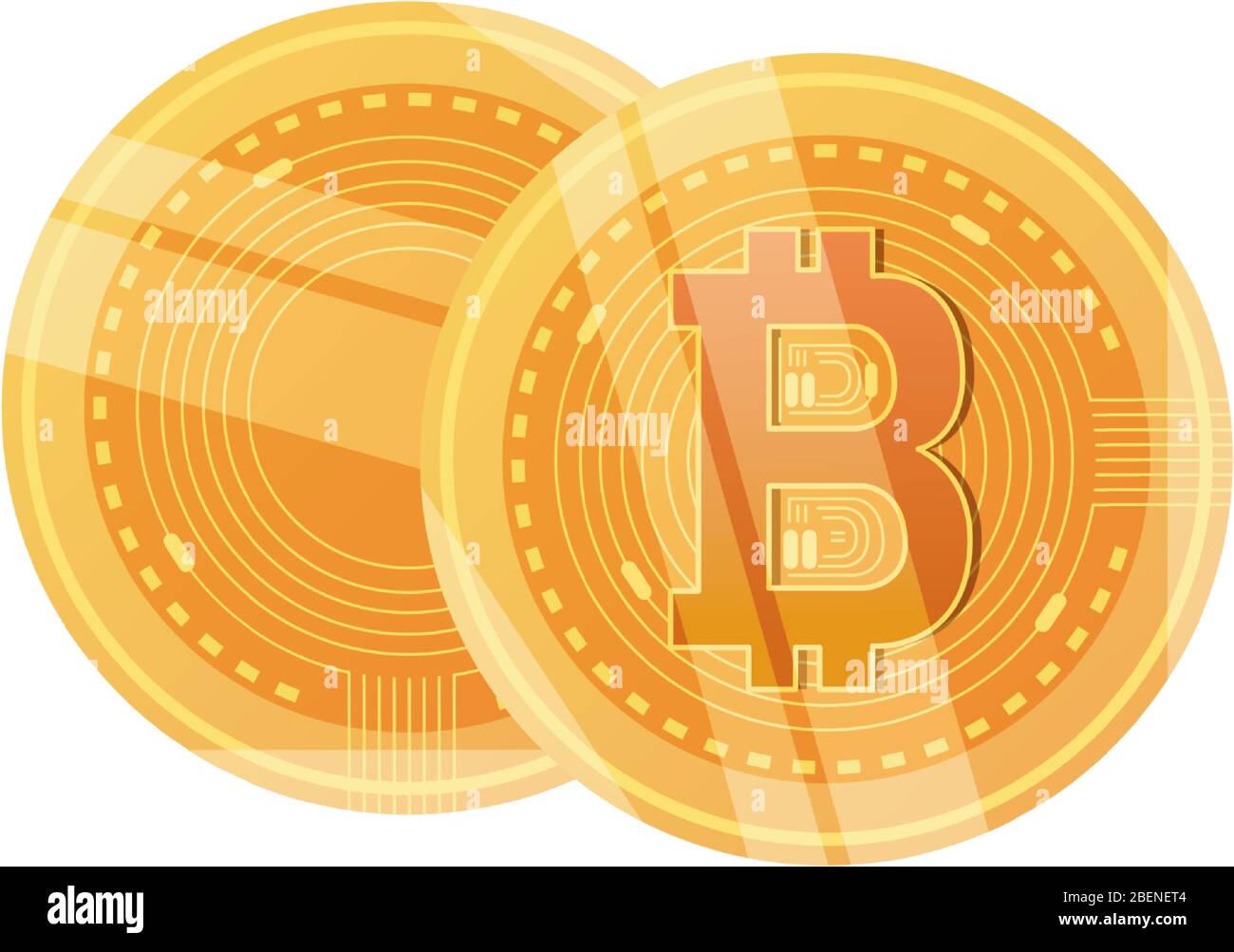 bitcoin cryptocoins icon over white background, detailed style, vector ...