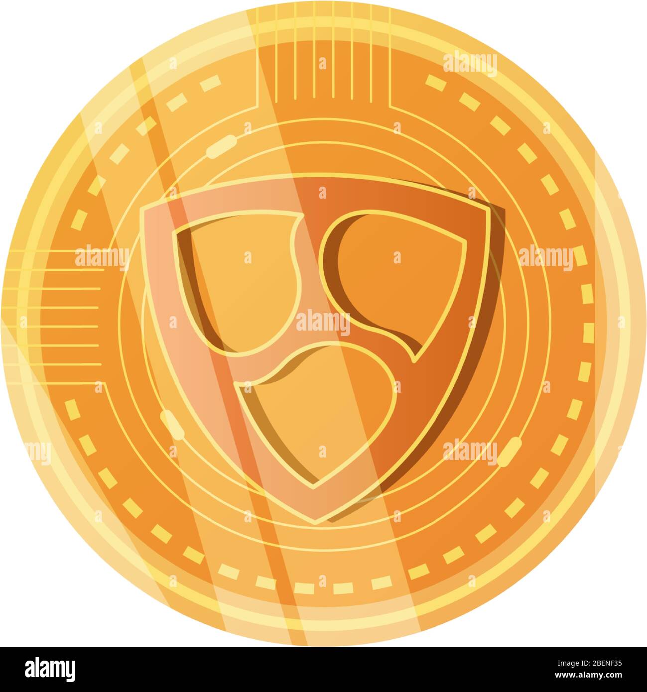 rim cryptocoin icon over white background, detailed style, vector ...