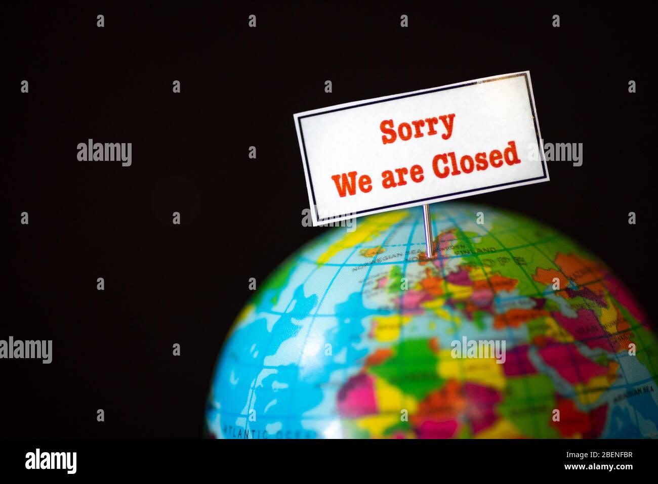 The earth is under lockdown due to coronavirus, Conceptual photo stock photo Stock Photo