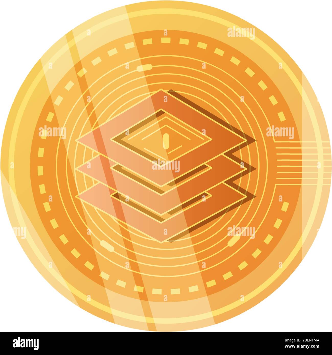 stratis coin icon over white background, detailed style, vector ...
