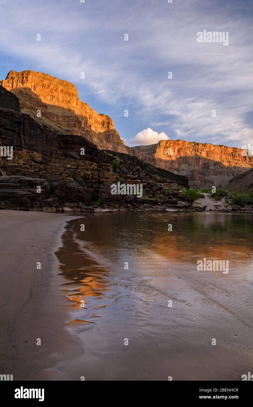 The Grand Canyon at dawn at 214 Mile Creek, Grand Canyon National Park, Arizona, USA Stock Photo