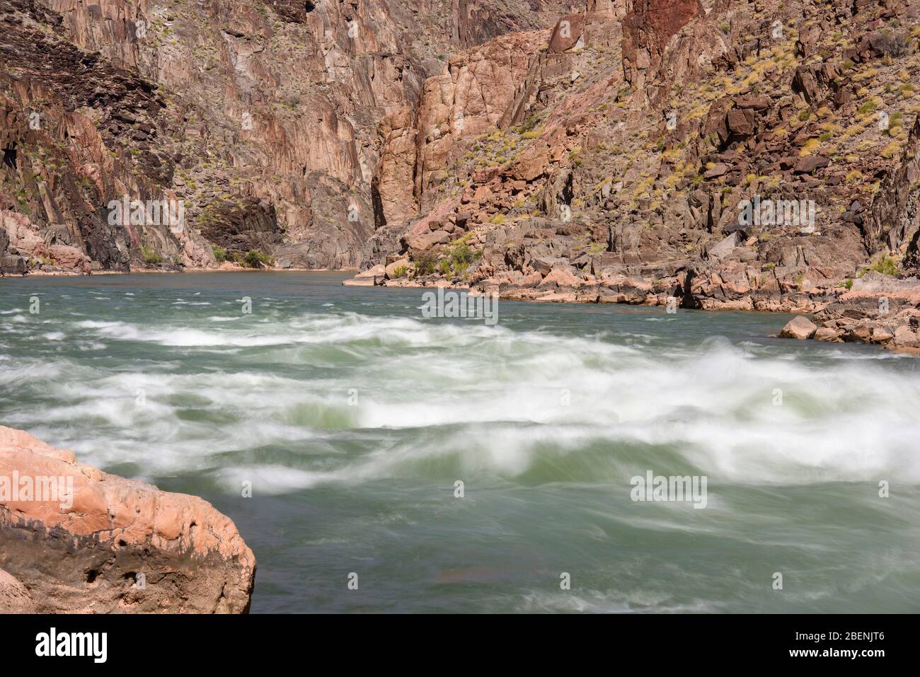 The Colorado River in the Grand Canyon at Hermit Rapids, Grand Canyon National Park, Arizona, USA Stock Photo
