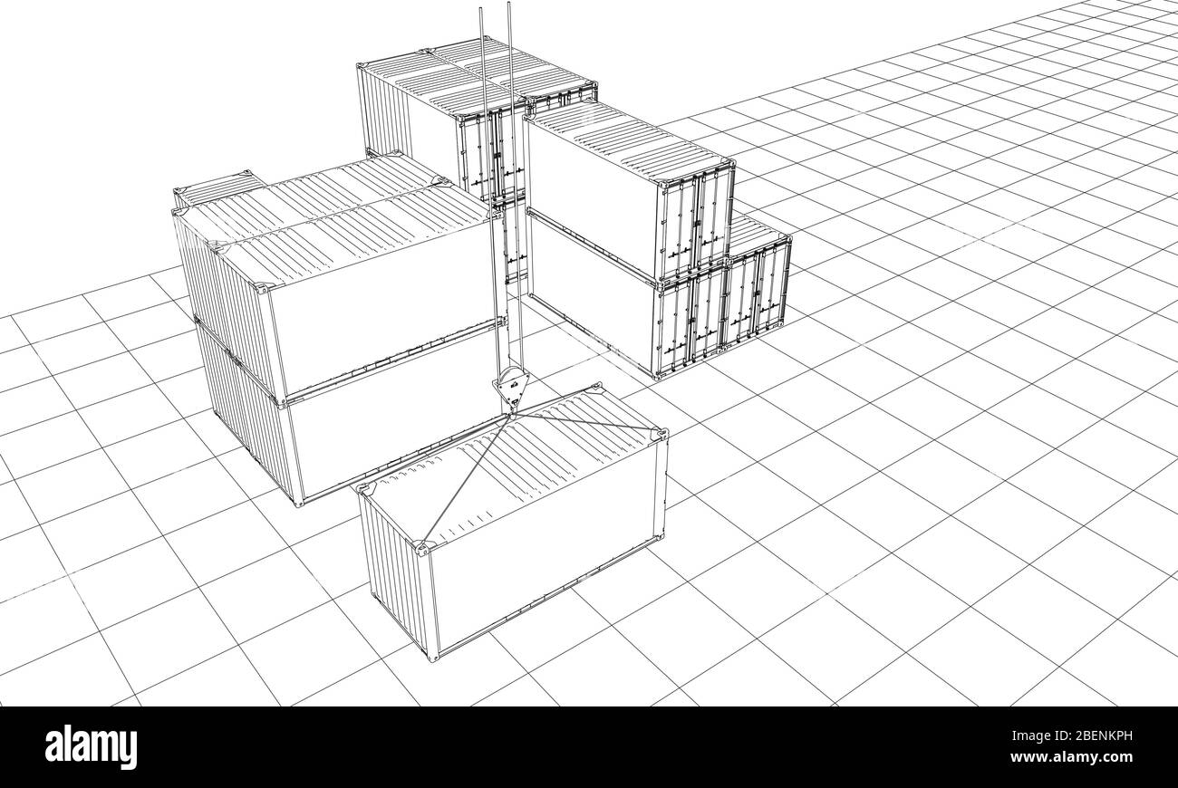 Cargo containers Black and White Stock Photos & Images Alamy