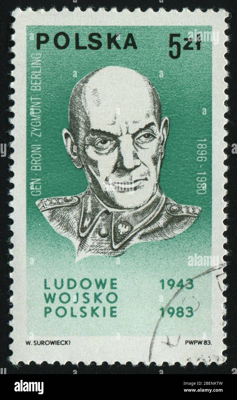 POLAND CIRCA 1983 The Polish general. The war hero, circa 1983 Stock