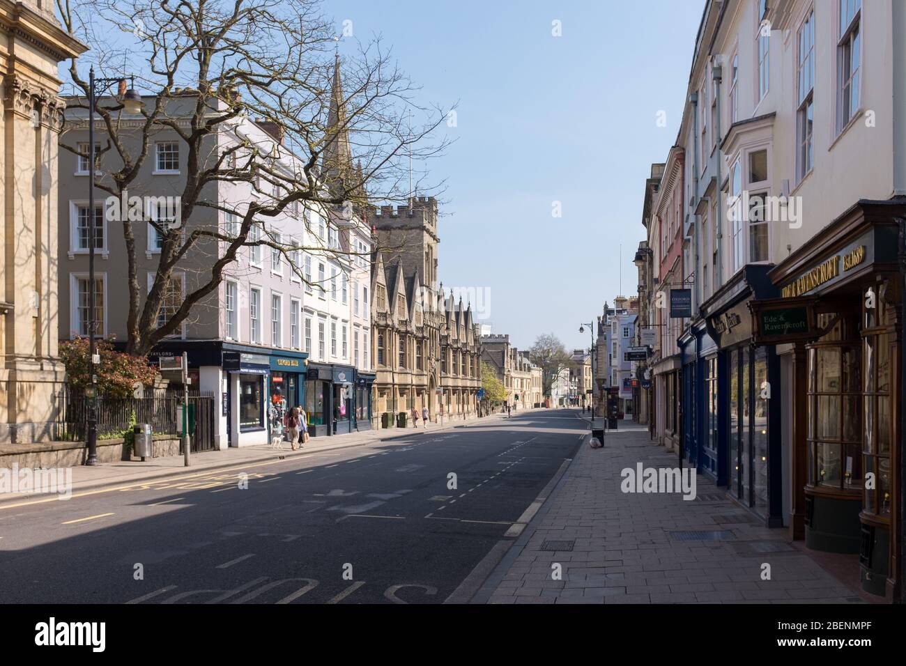 Oxford High Street deserted during Covid-2019 lockdown Stock Photo