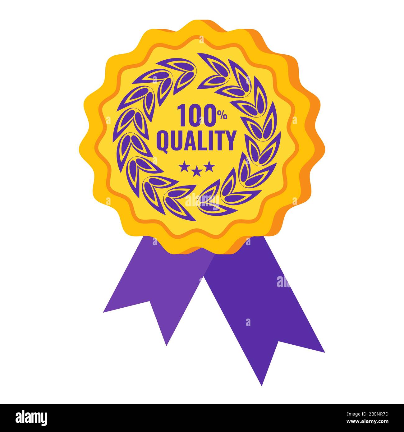 Quality mark infographics pictogram. Certificate and warranty, highest rating Stock Vector