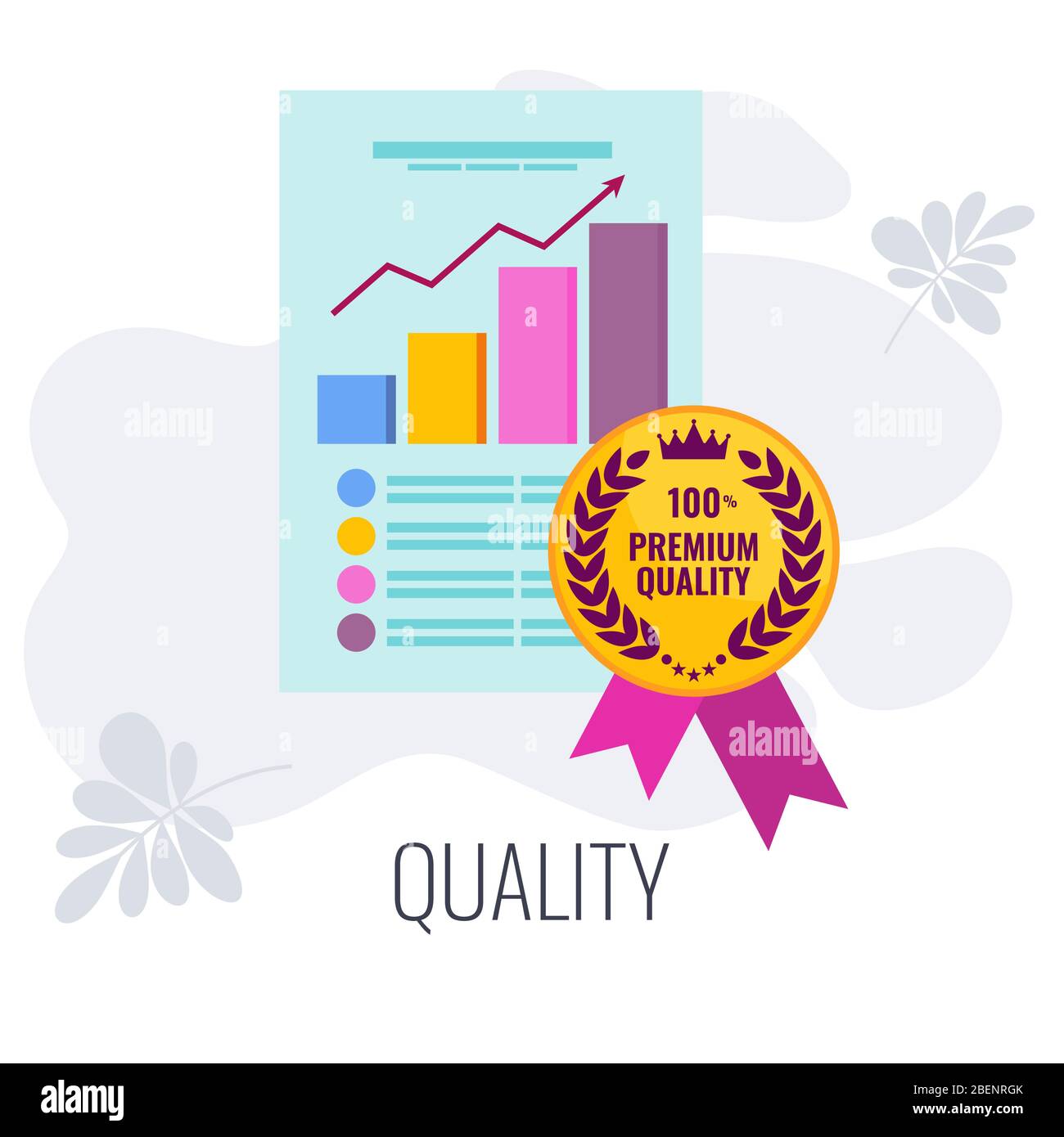 Quality mark infographics pictogram. Certificate and warranty, highest rating Stock Vector