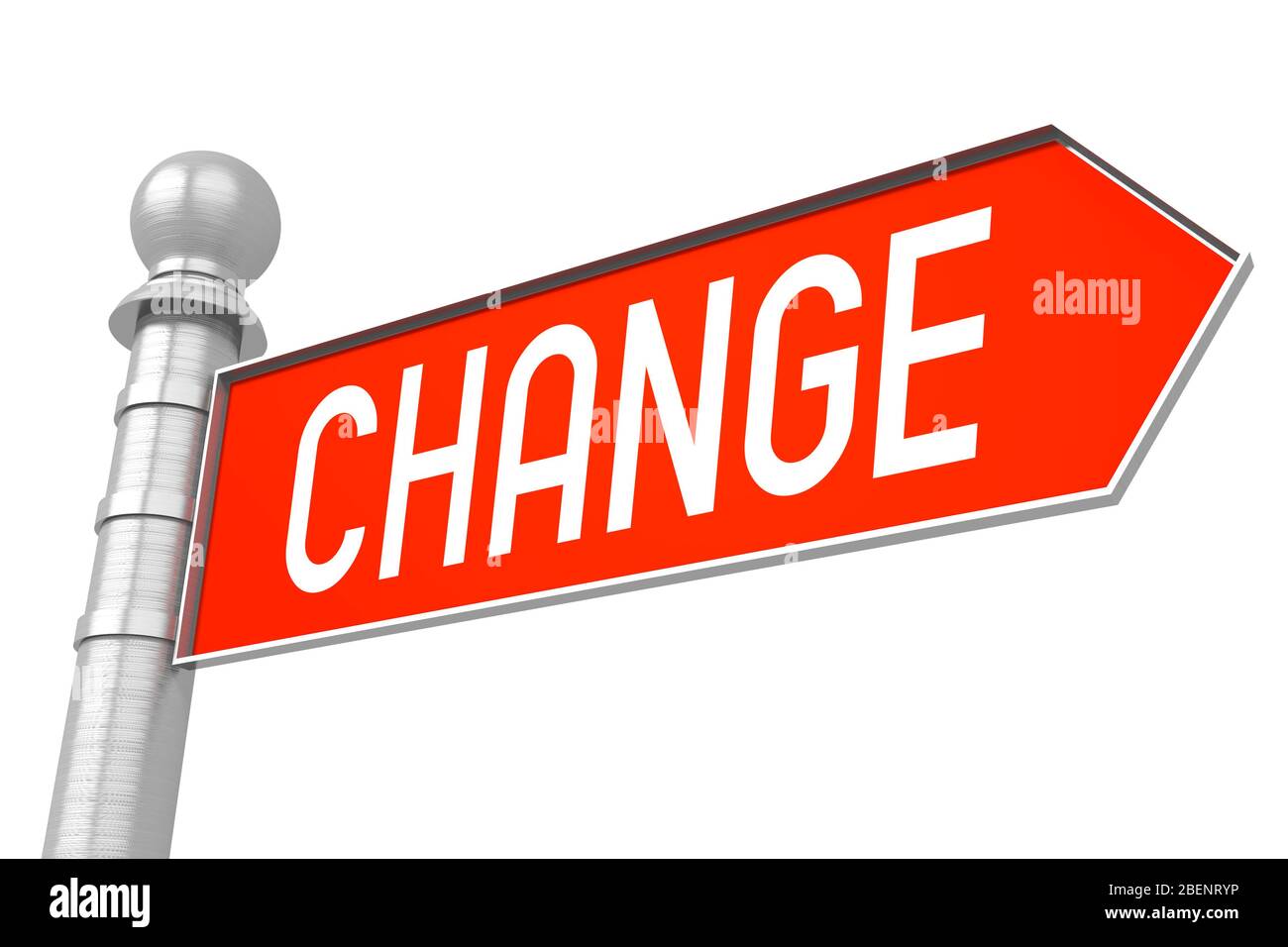 Change - red signpost Stock Photo