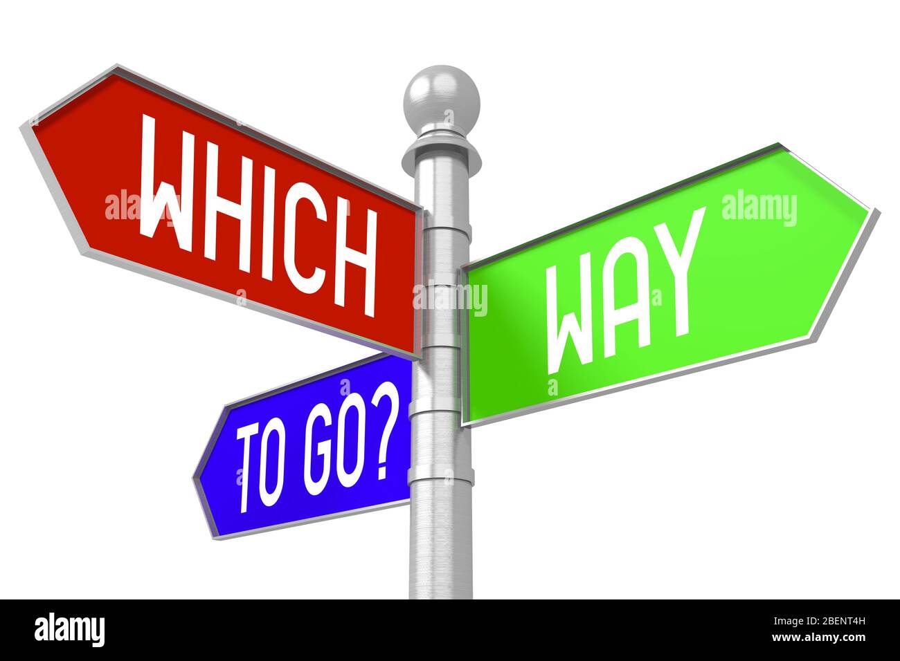 Which way to go - colorful signpost Stock Photo