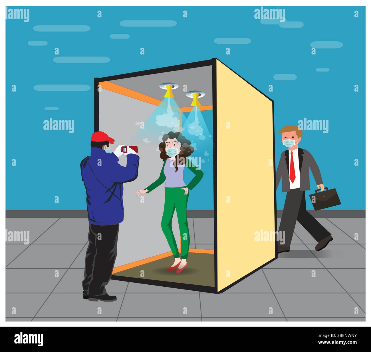 Sanitize tunnel for disinfectant and protect people from covid19