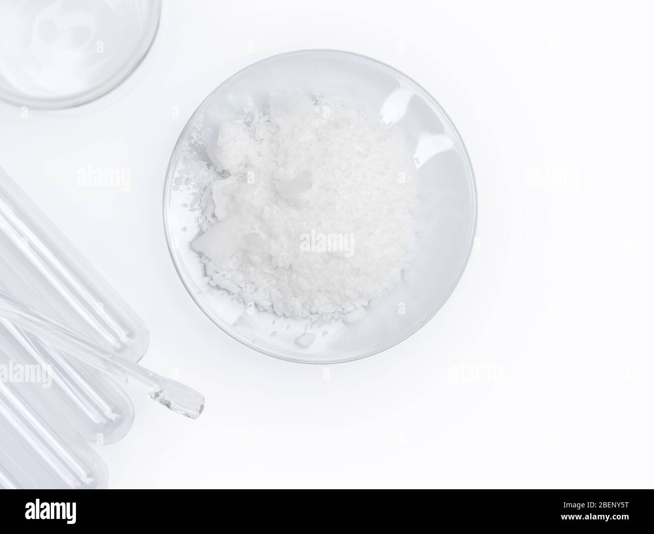 Cetyl esters wax in Chemical Watch Glass placed next to the Stirring