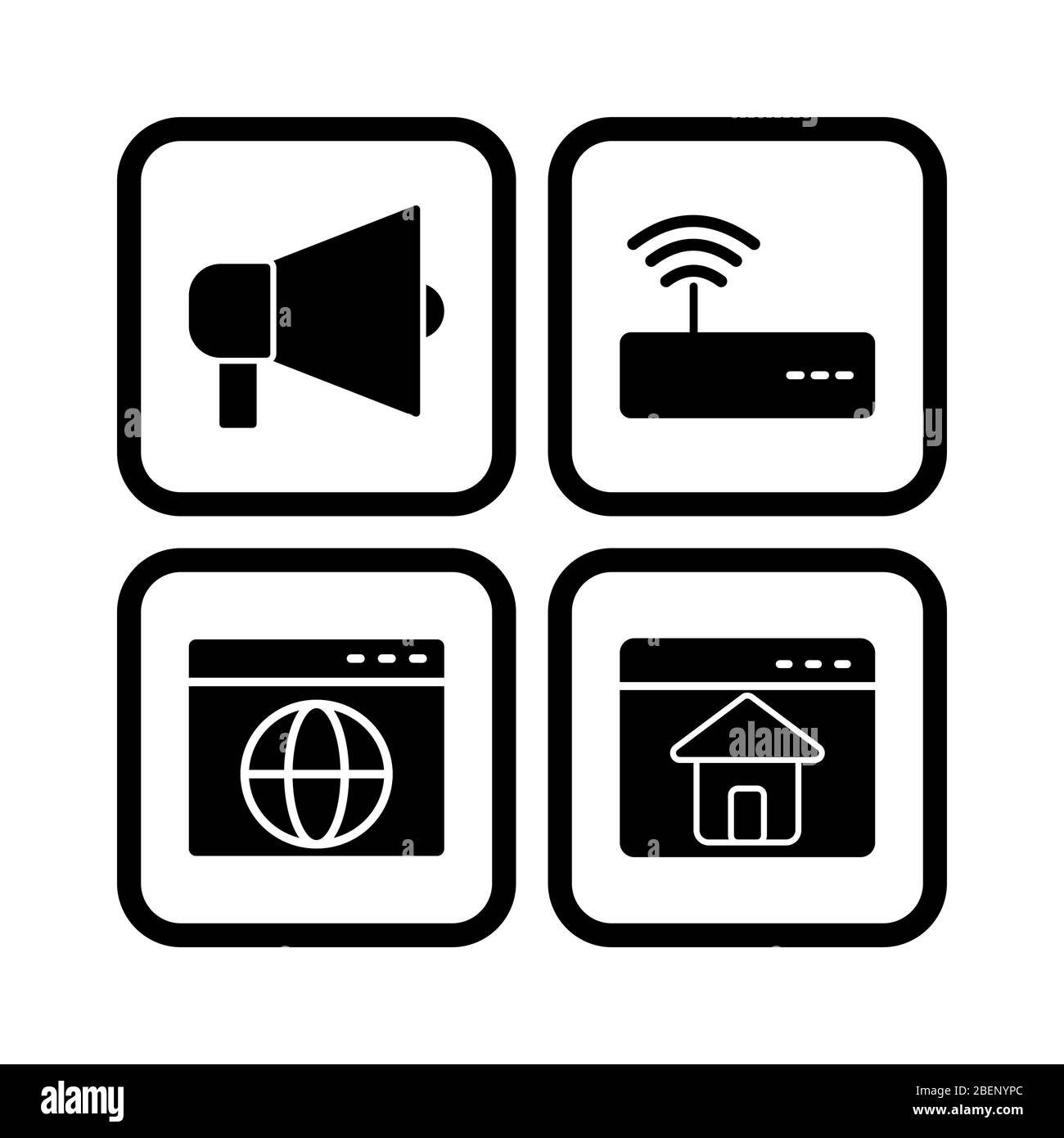 Icon set basic ui Black and White Stock Photos & Images - Alamy