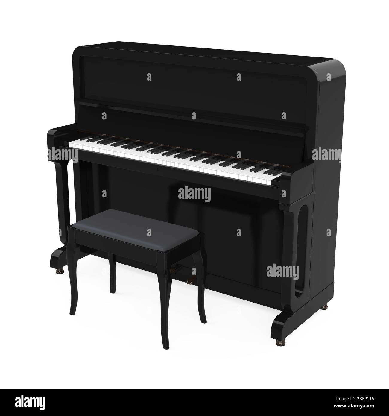 Upright Piano Isolated Stock Photo