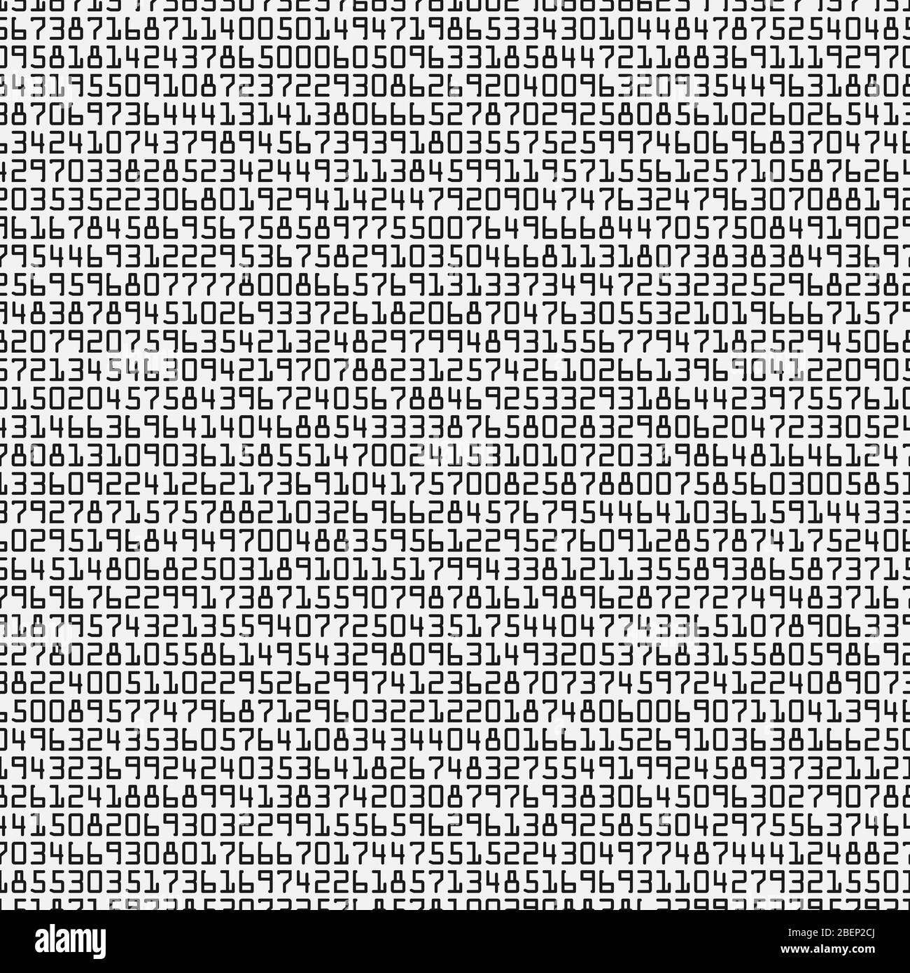 Random symbols seamless pattern. Black numbers on white background Stock Vector