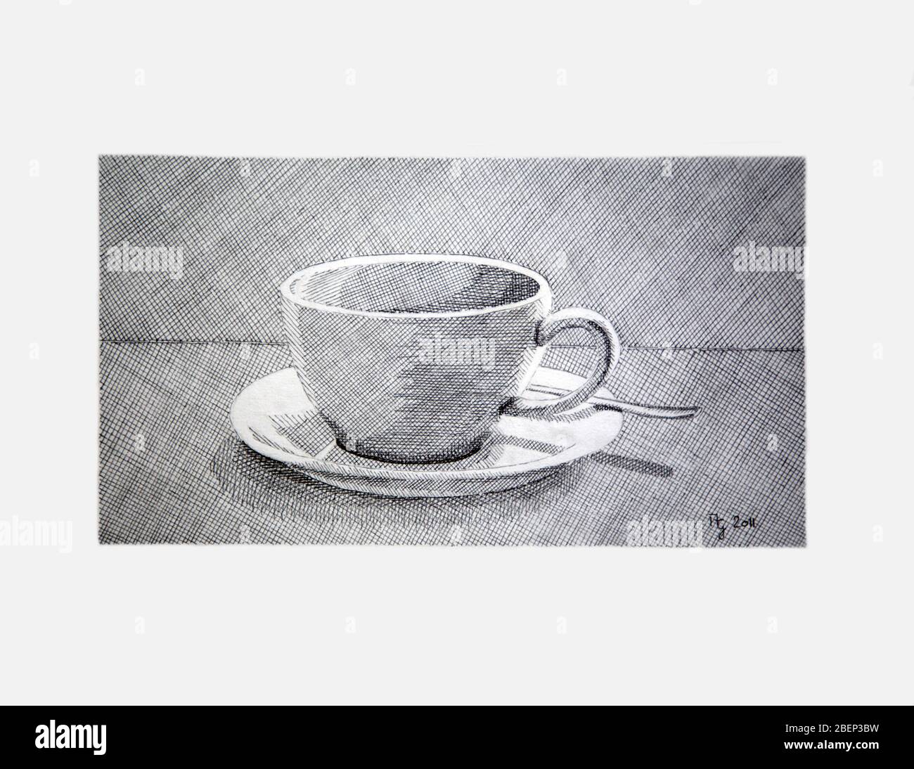 pencil drawing of a cup Stock Photo Alamy