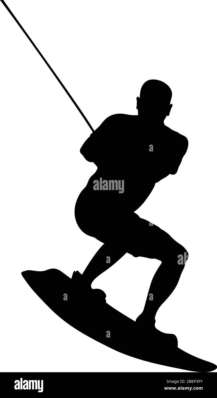 athlete on wakeboard in wakeboarding sport black silhouette Stock Vector  Image \u0026 Art - Alamy, image size:759x1390