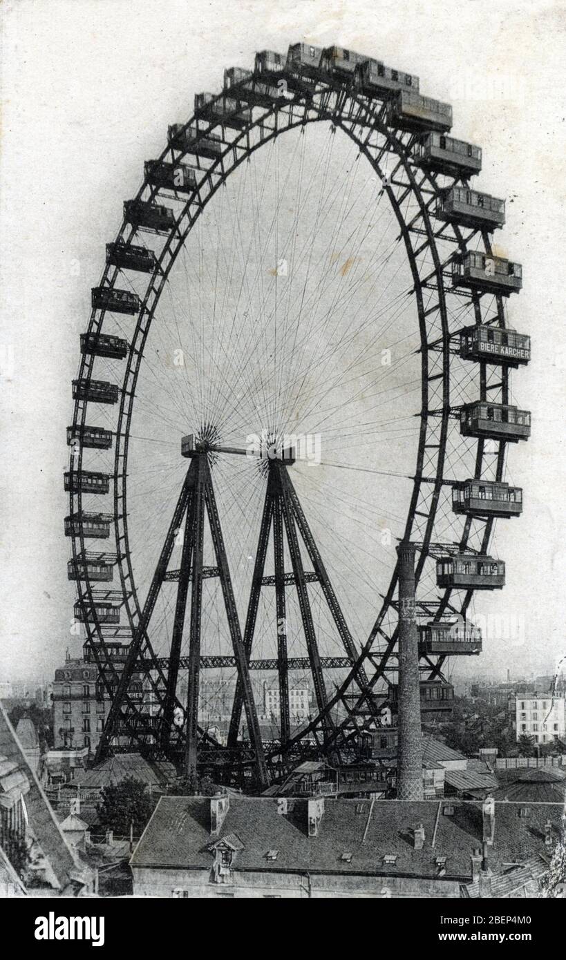 Vue de la grande roue avenue de Suffren construite pour l'exposition  universelle a paris en 1900 (View of the Grande Roue de Paris a 100-metre  (328 ft Stock Photo - Alamy