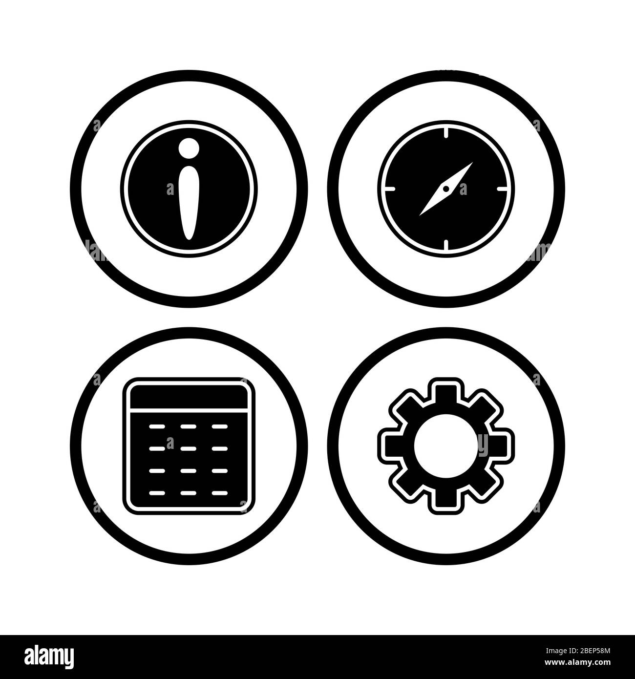 Icon set basic ui Black and White Stock Photos & Images - Alamy