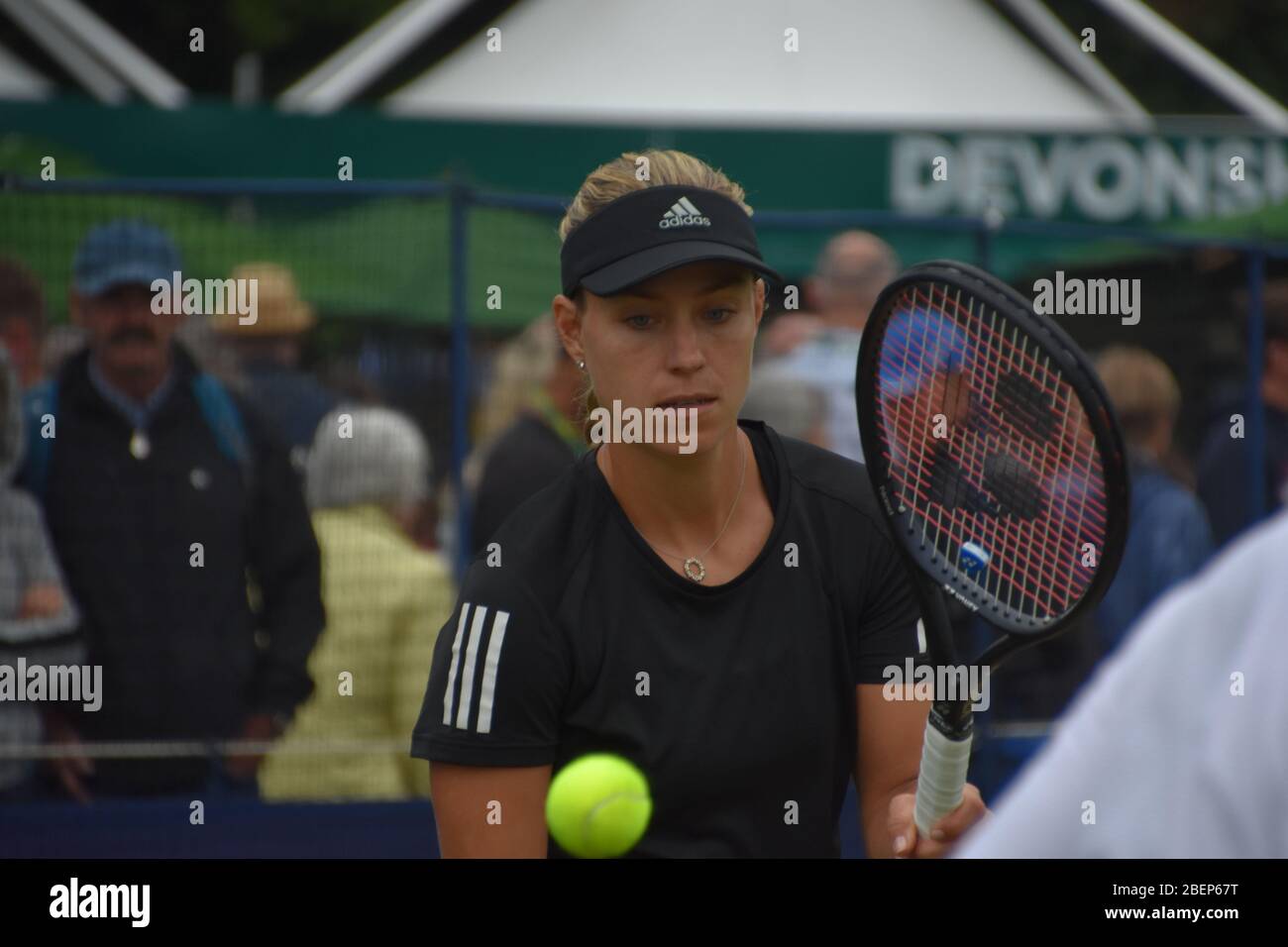 Angelique Kerber of Germany practicing at Eastbourne, Devonshire park in 2019. Angie is a former world number 1 tennis player on the WTA tour Stock Photo