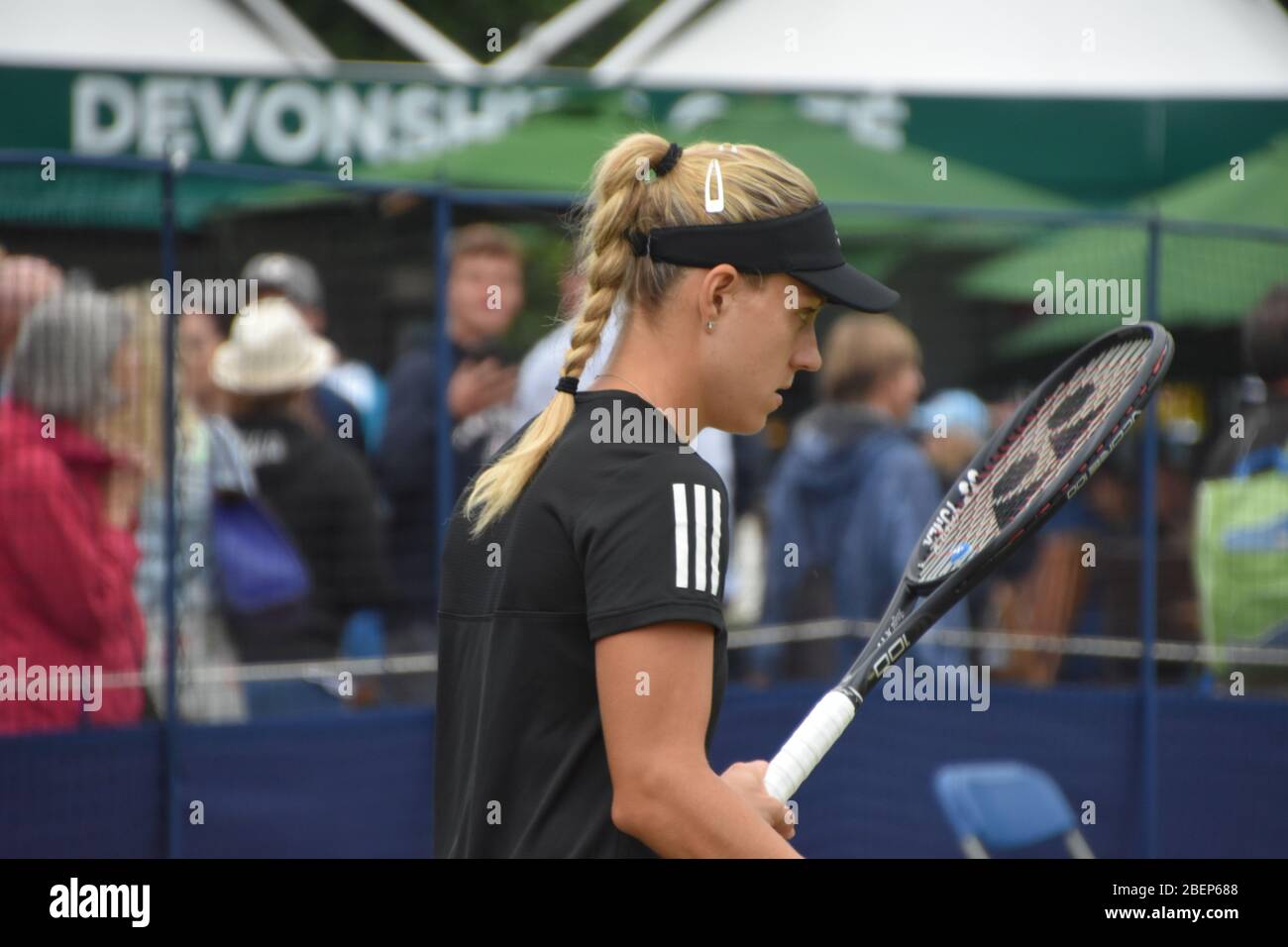 Angelique Kerber of Germany practicing at Eastbourne, Devonshire park ...