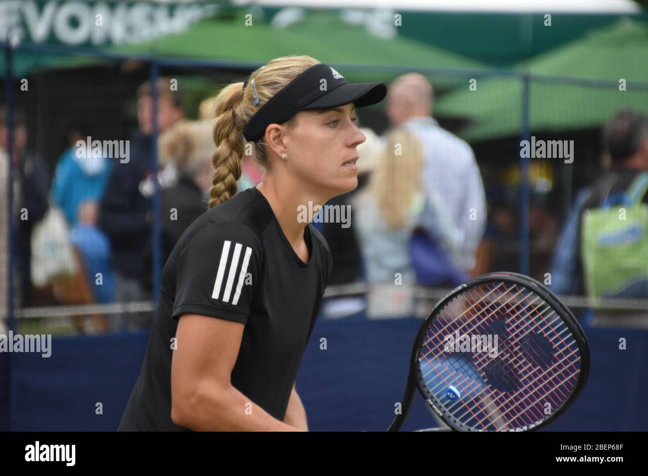 Angelique Kerber of Germany practicing at Eastbourne, Devonshire park in 2019. Angie is a former world number 1 tennis player on the WTA tour Stock Photo