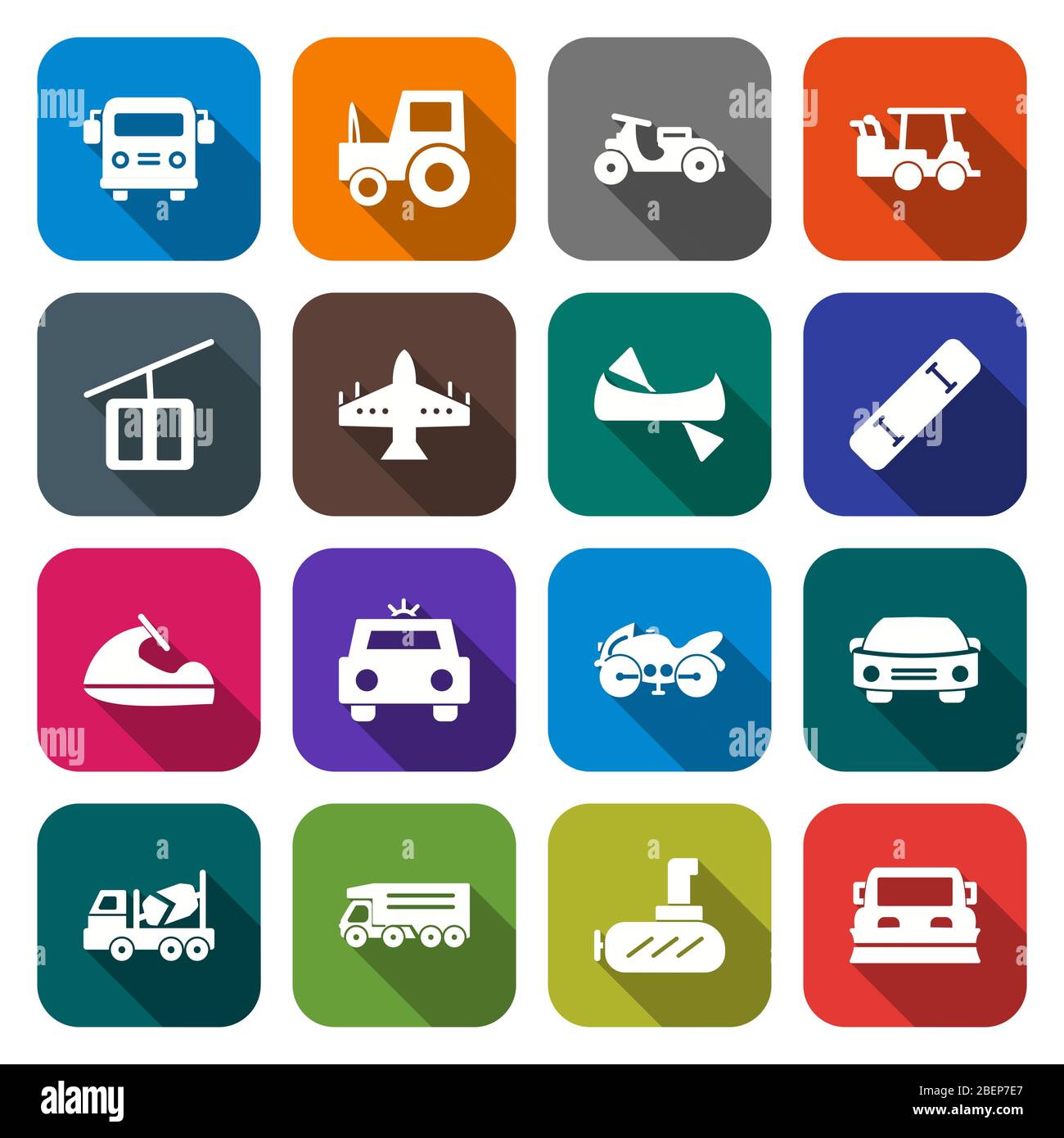 Icon Set Of Transport For Personal And Commercial Use Stock Photo - Alamy