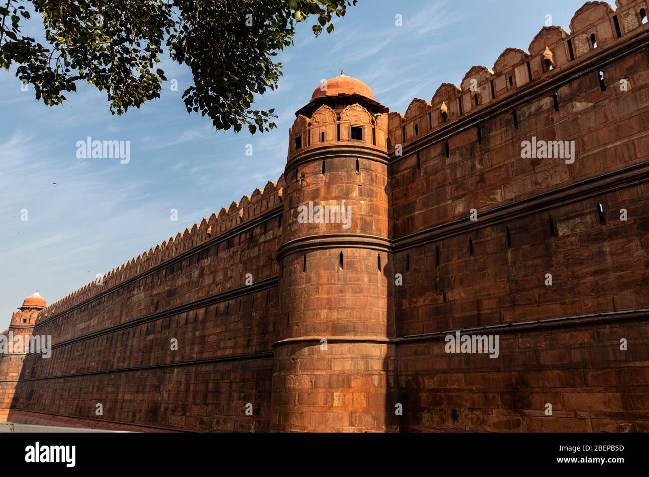 View of the famous Red Fort in the district of Shahjahanabad in Delhi, India Stock Photo