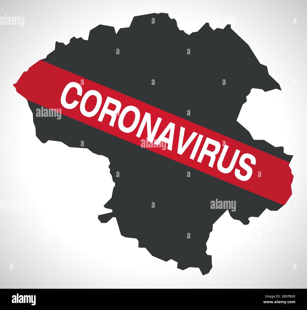 Zanjan IRAN province map with Coronavirus warning illustration Stock Vector