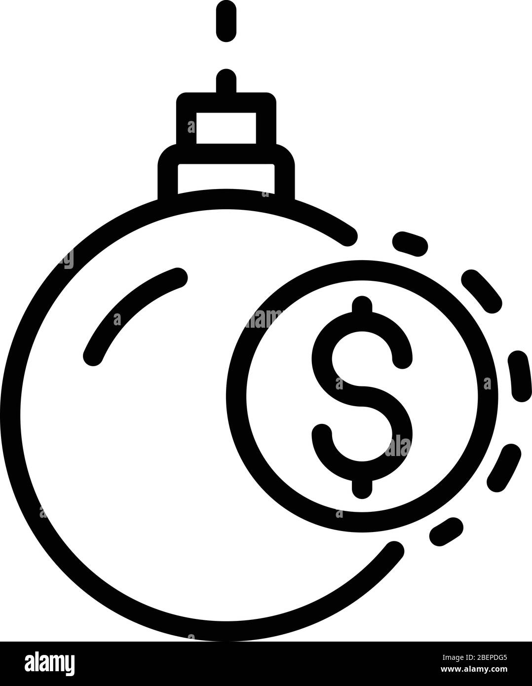 Trade war bomb icon, outline style Stock Vector