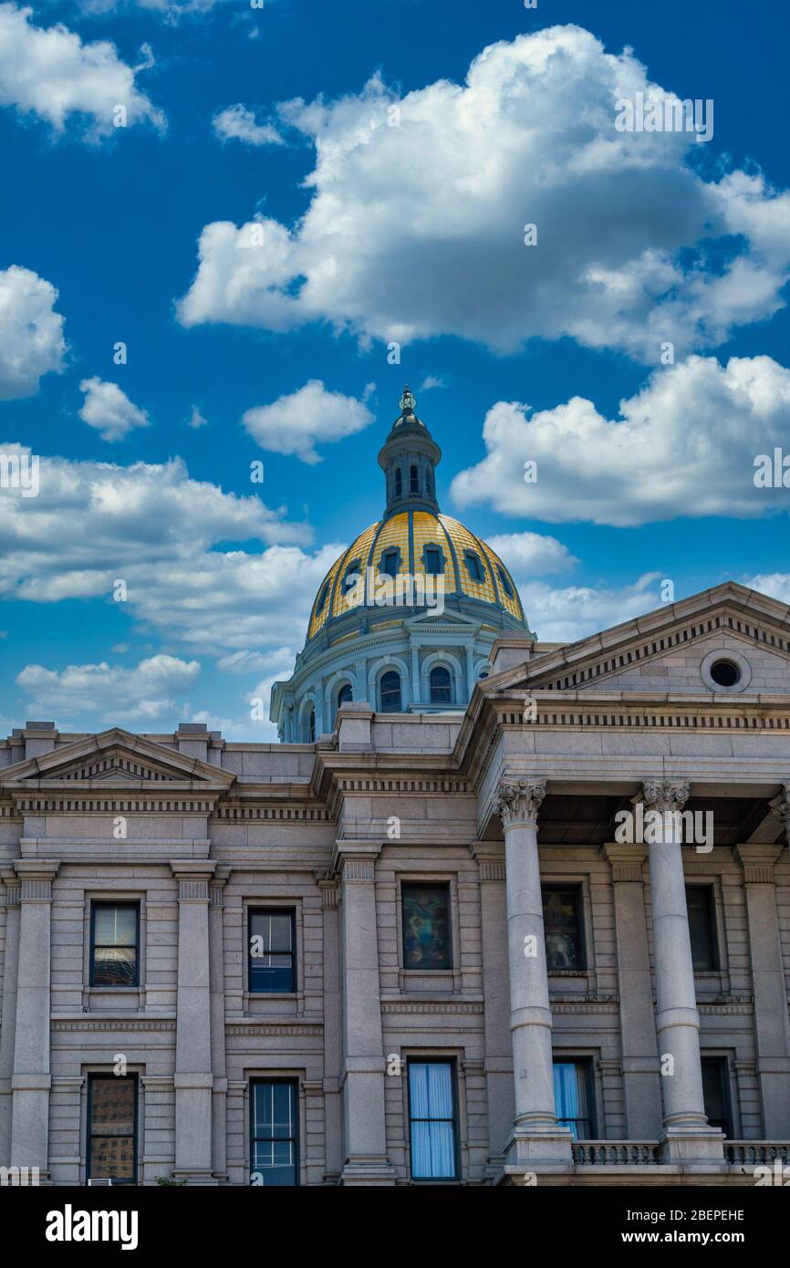 Colorado State Capital with Gold Dome Stock Photo