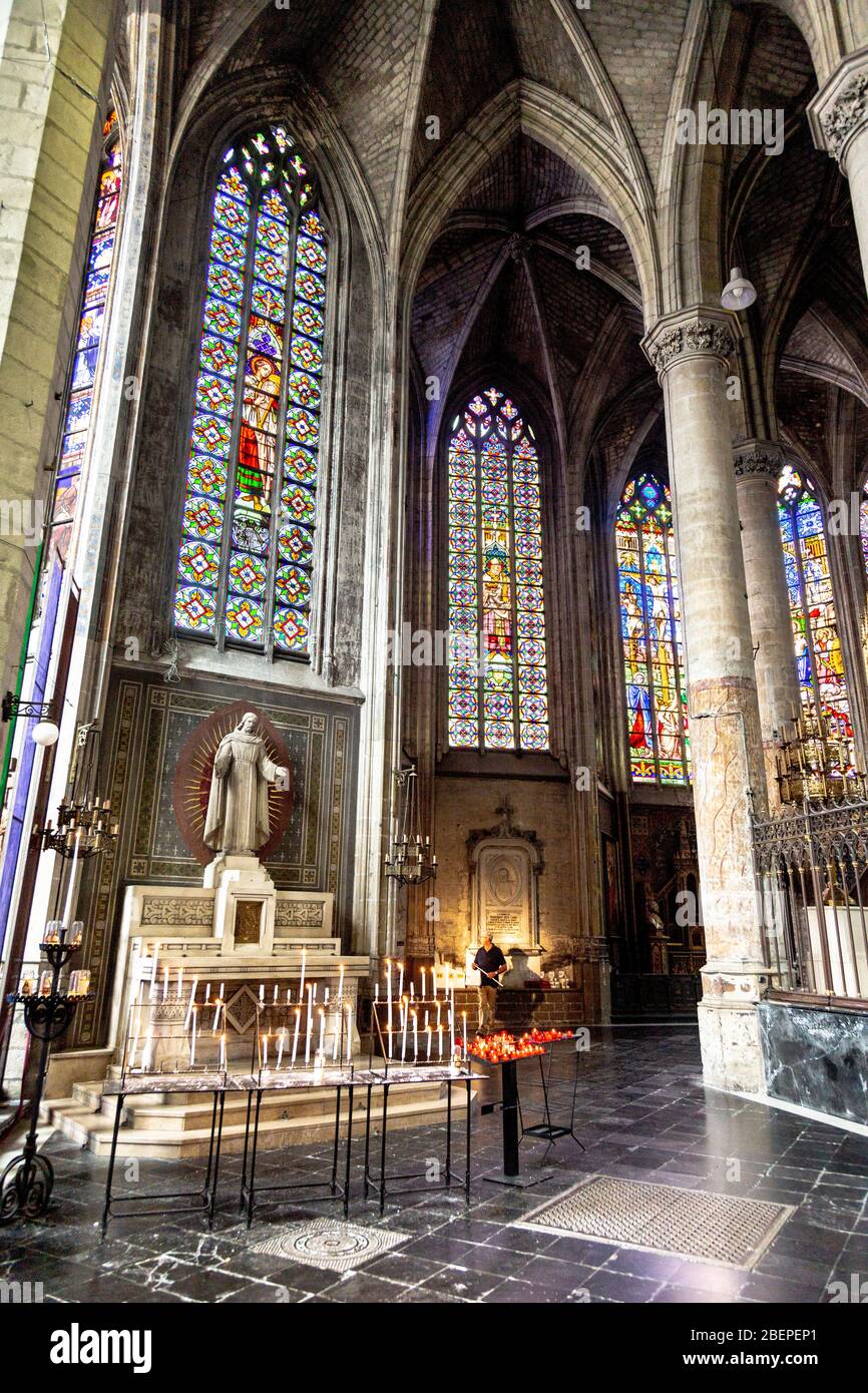 Interior of Eglise Saint Maurice church in Lille, France Stock Photo